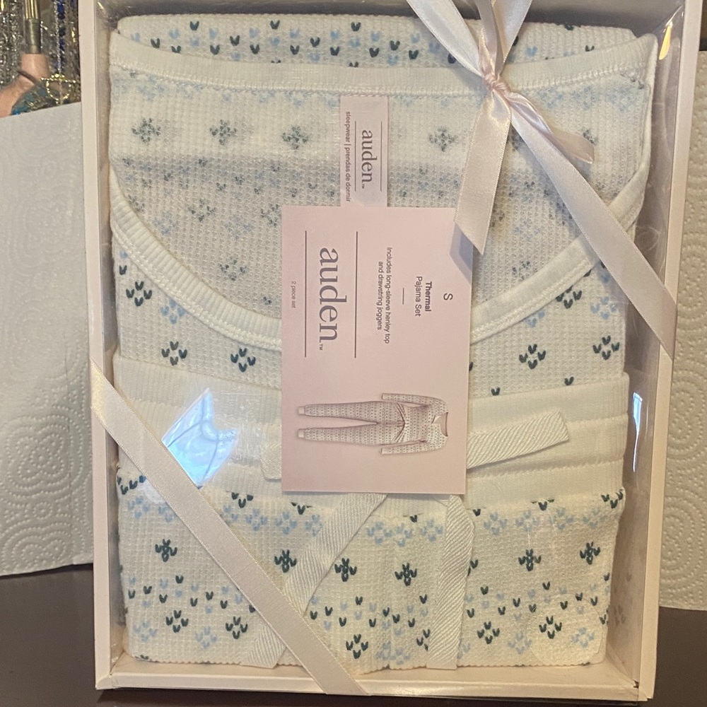 Auden Light Blue and White Pajama Set